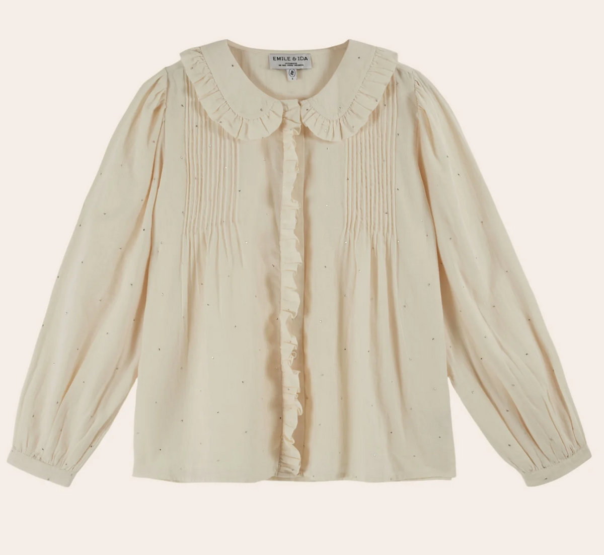 emile & ida femmes - blouse estellation, crème (volantée mukesh)