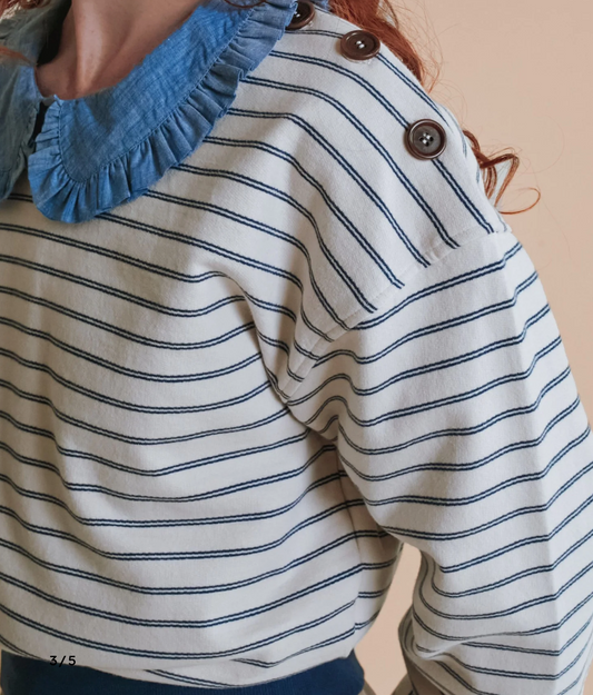 emile & ida femmes - sweat rayé elliot, pinstripe