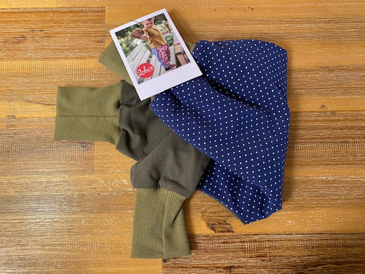 Lubu's - Lubu's pants, pequeños puntos sobre azul/moss, 0-2 Jahre - Lubus & moi