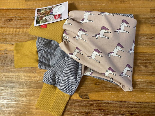 LUBU'S - lubu's pants, kidspics unicorn on stripes, 3-5 jahre