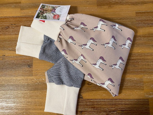 LUBU'S - lubu's pants, kidspics unicorn on stripes - with ecru, 3-5 jahre