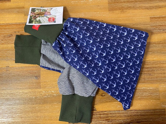 LUBU'S - lubu's pants, anker olive bord, 4-6 jahre