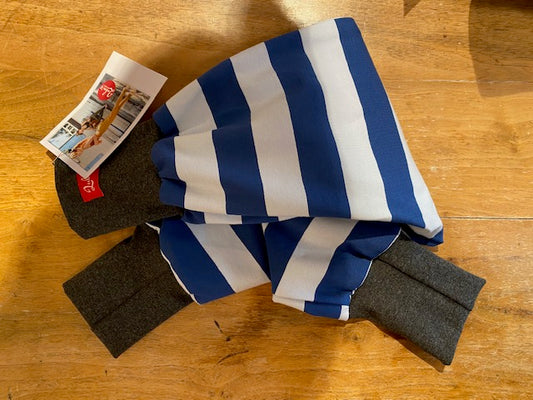 LUBU'S - lubu's pants, big stripes blue allover, graues bord, 1-4 jahre
