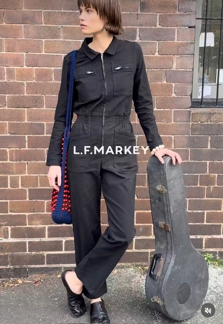 L.F.MARKEY - danny stretch canvas boilersuit black / drop 2