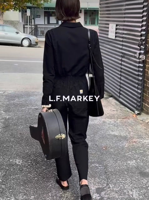 L.F.MARKEY - danny stretch canvas boilersuit black / drop 2