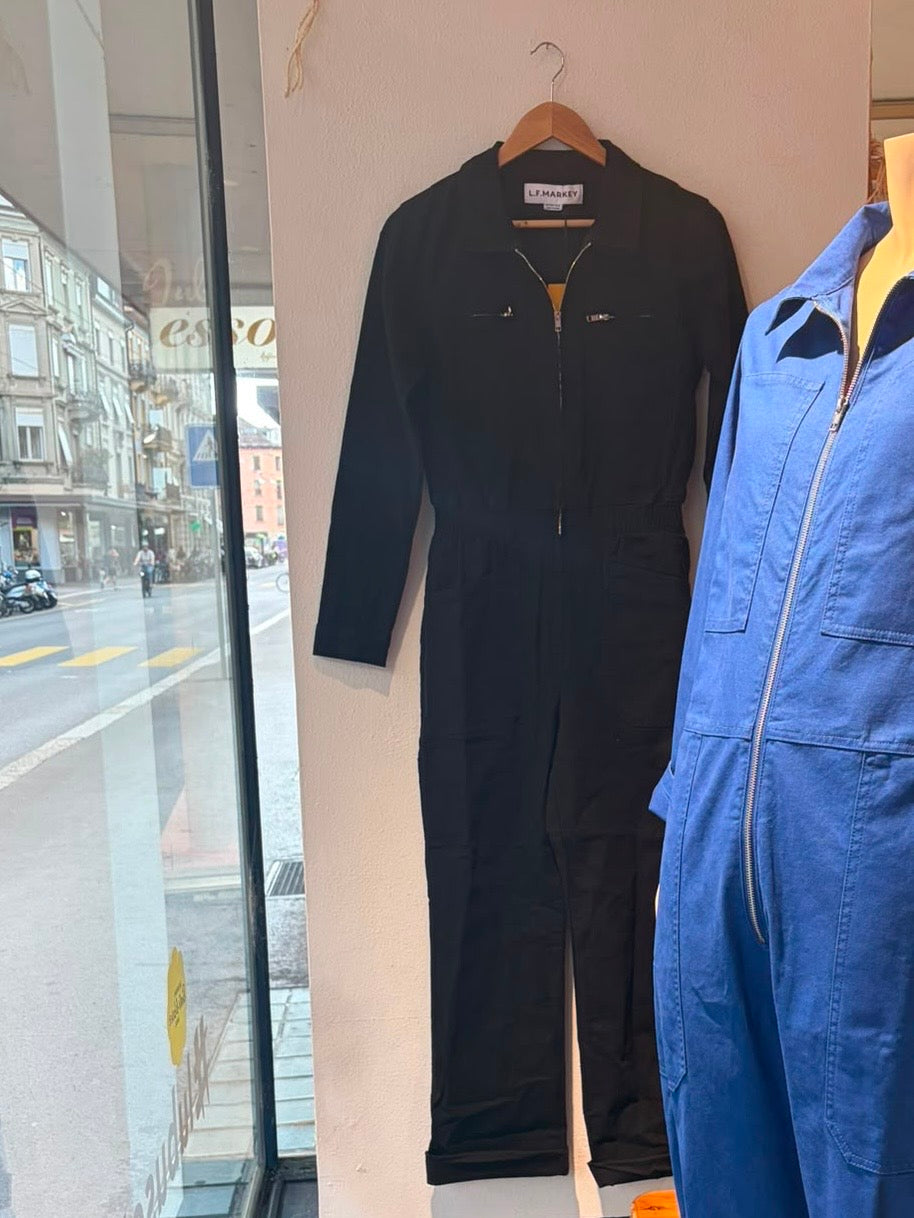 L.F.MARKEY - danny stretch canvas boilersuit black / drop 2